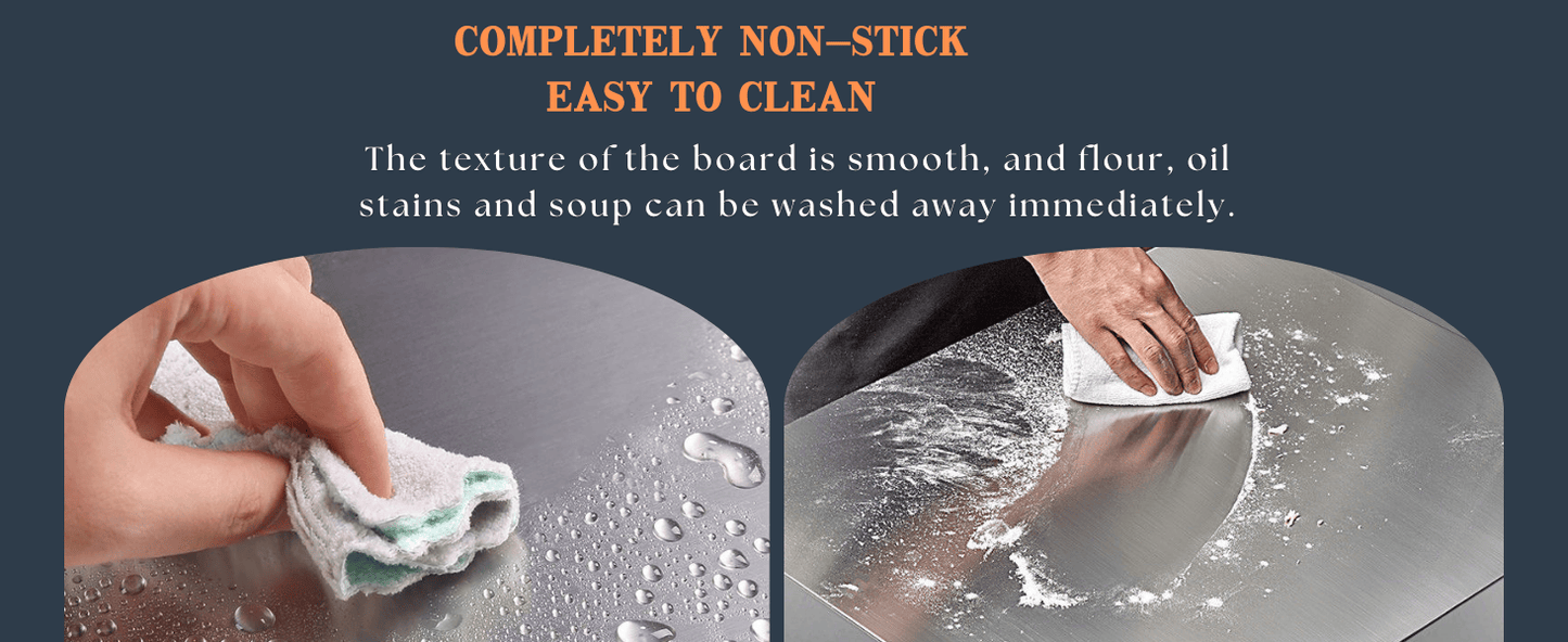 Stainless Steel Cutting Board with Lip - Versatile Kitchen Chopping Board