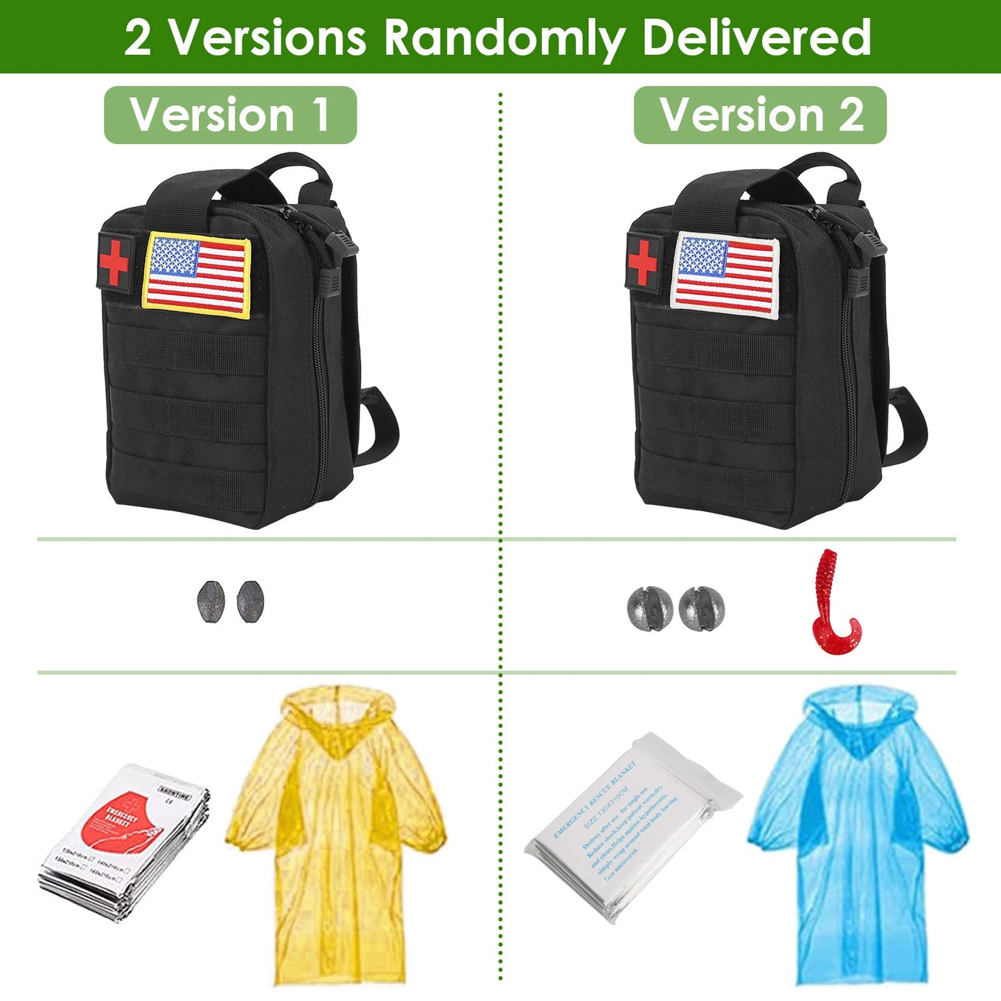 47-Piece Emergency Survival Kit with First Aid Supplies for Outdoor Adventures