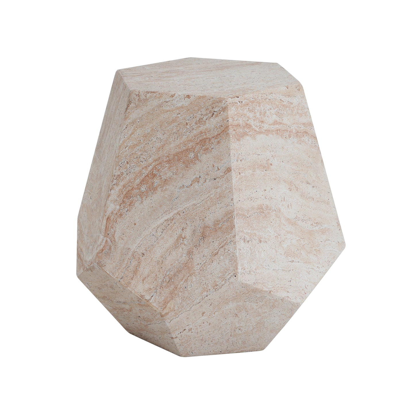 Lightweight Concrete Hexagonal Accent Table - Beige