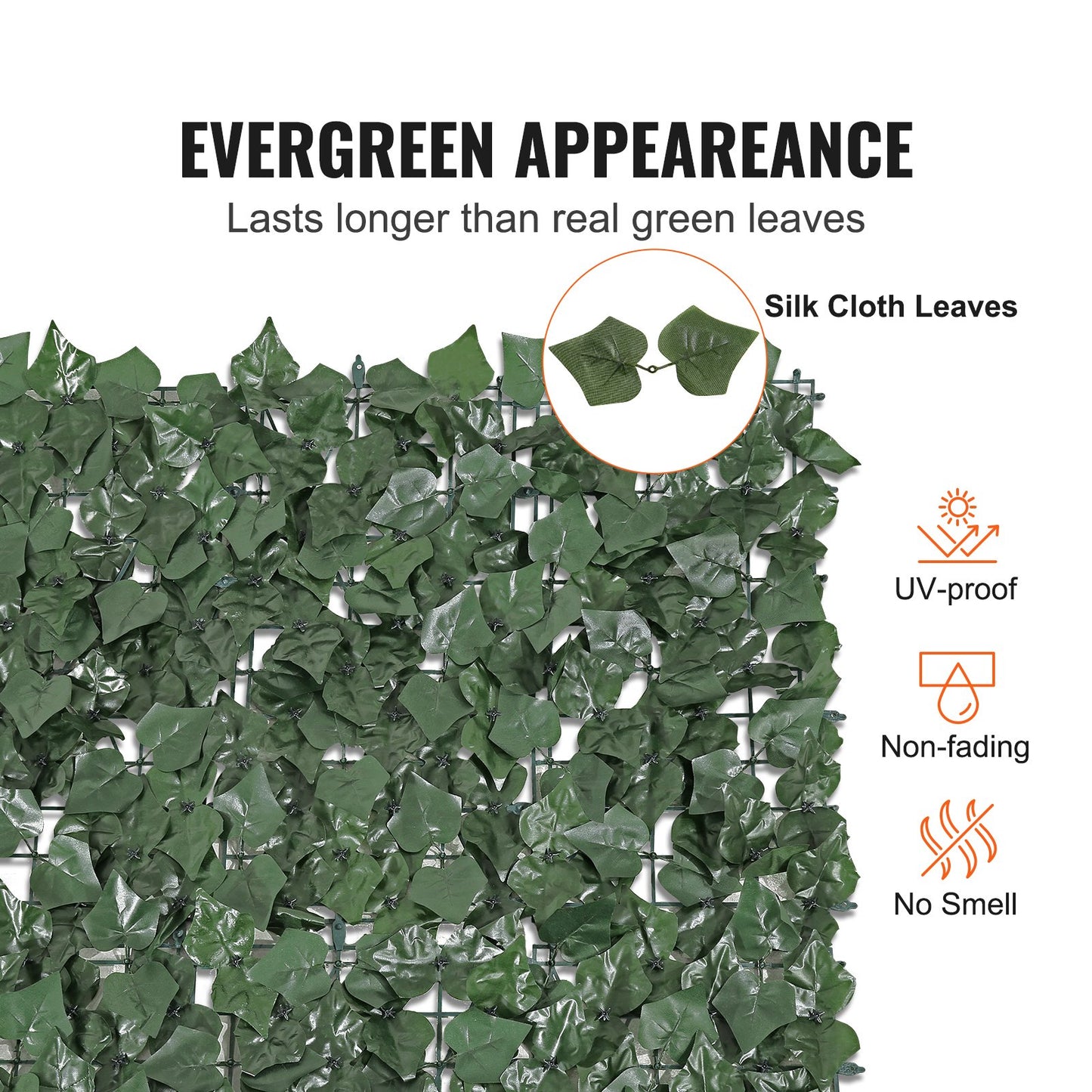 Artificial Ivy Privacy Fence Screen, 96x72 Inches Green Garden Fence with Reinforced Joints