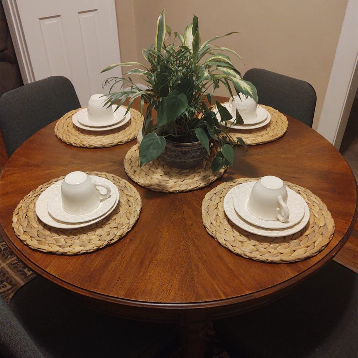 Water Hyacinth Coaster Set - Round Heat Insulation Drink Bowl Pads