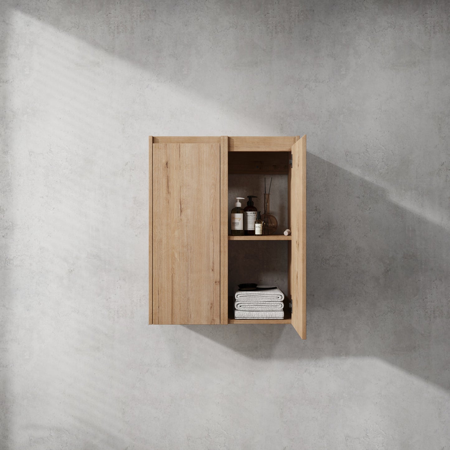 12 Bathroom Side Cabinet, 2-Soft Close Doors, Float Mounting Design,