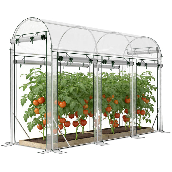 Walk-In Greenhouse with Roll-Up Zipper Doors - 116.1" x 39.4"