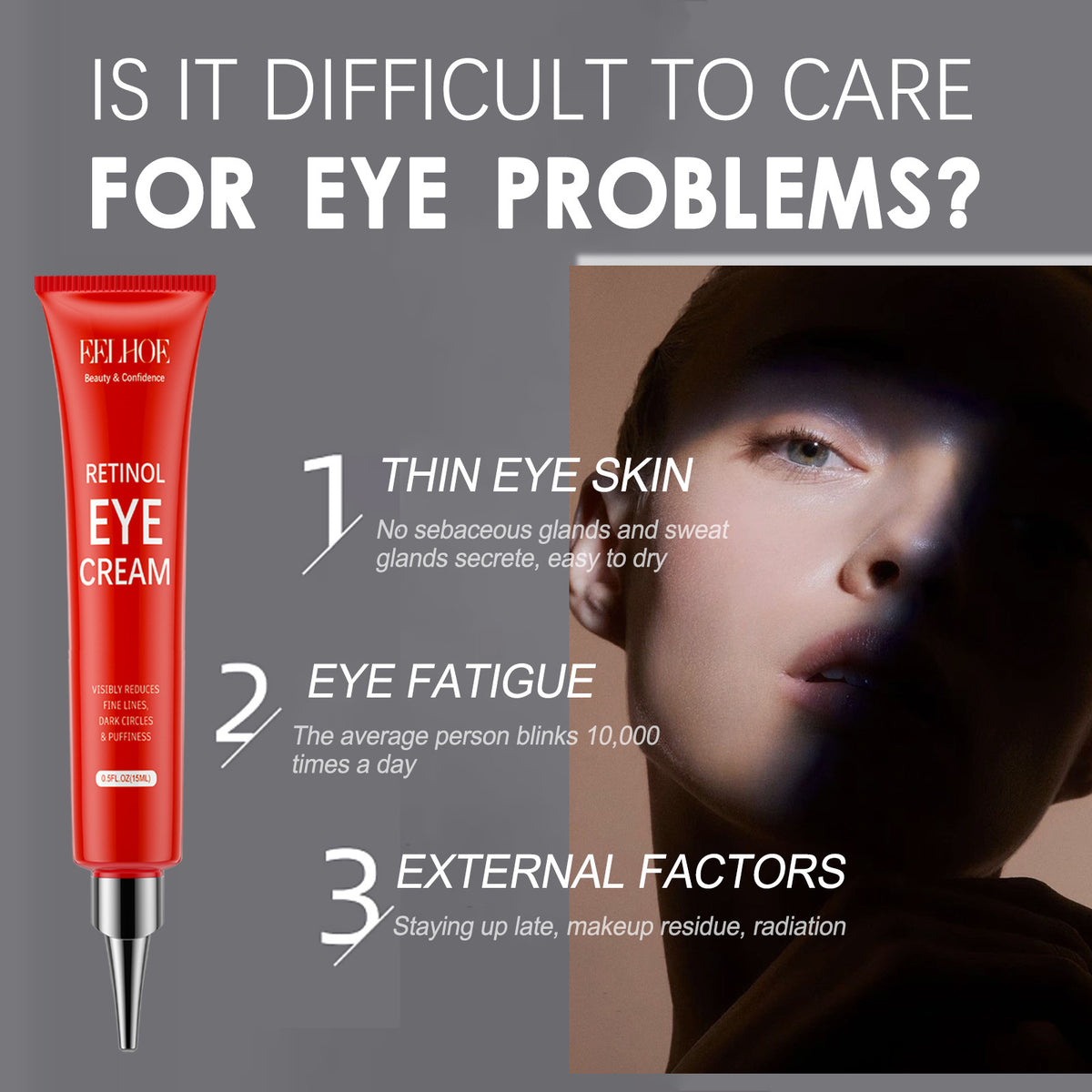 Retinol Eye Cream for Skin Moisturization 15ml - Anti-Aging Facial Care