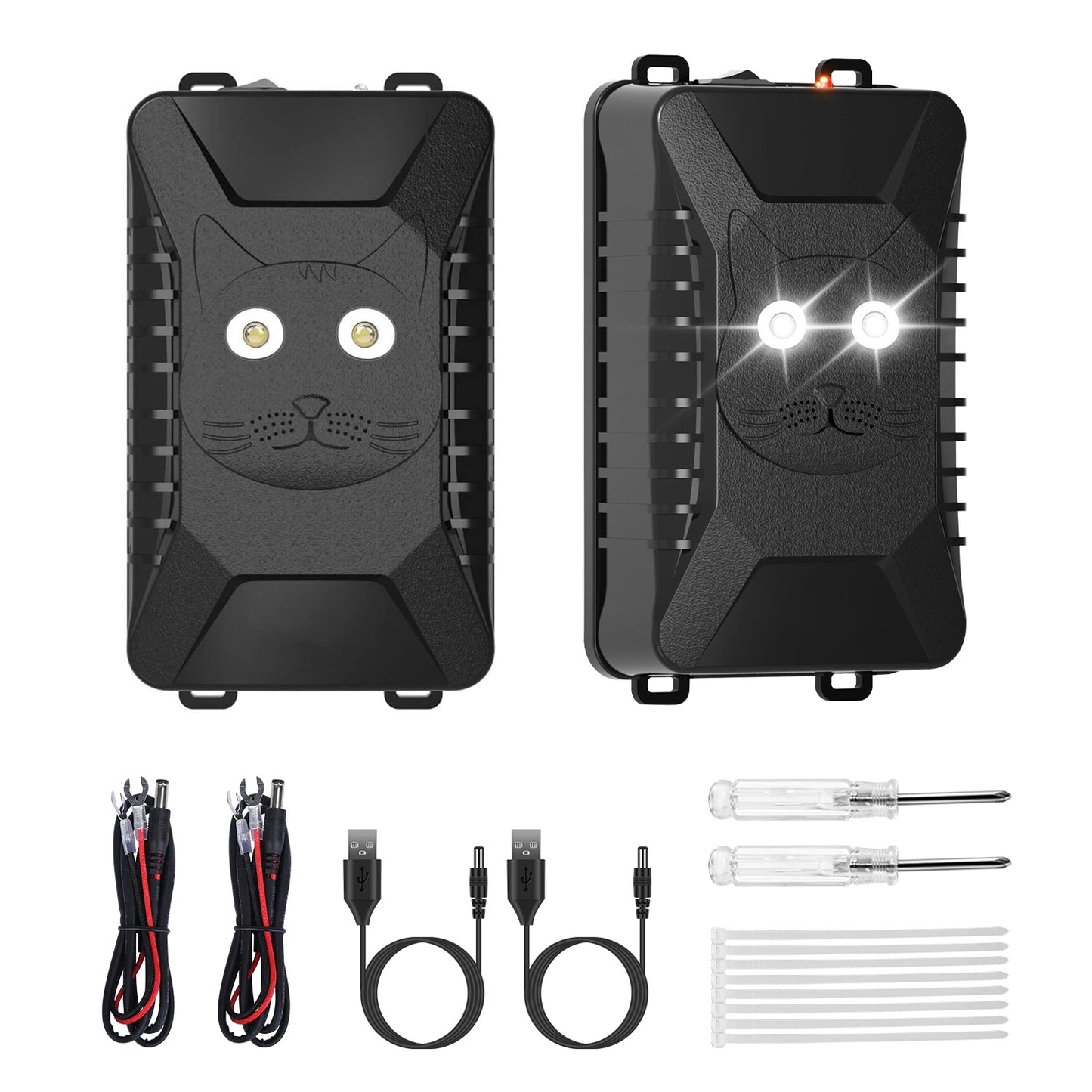 Under Hood Ultrasonic Rodent Repeller - 2 Pack with Multiple Power Sources