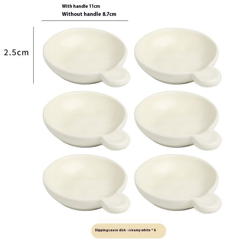 Ceramic Soy Sauce & Vinegar Dish Set - Milk White 4/6 Pack, Nordic Style
