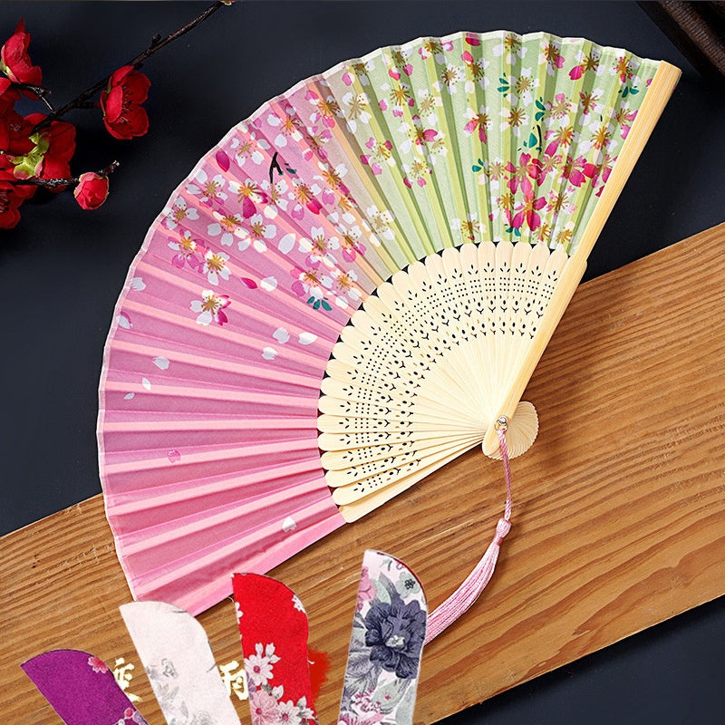 Chinese Style Portable Folding Fan - Bamboo Handheld Fan for Home & Garden