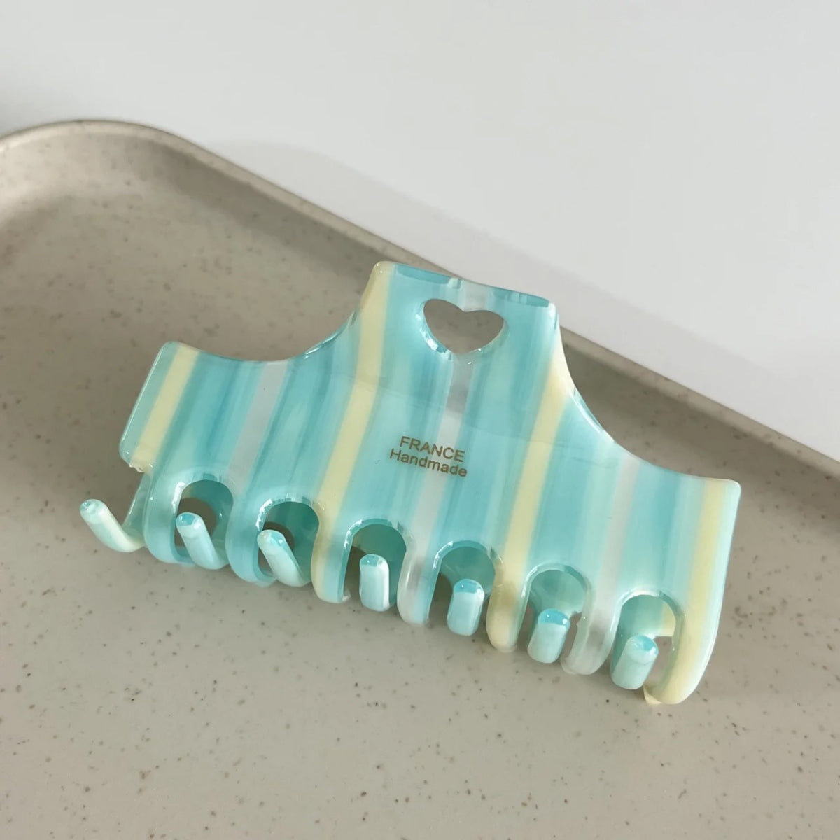 Striped Contrast Color Acetate Hair Clip