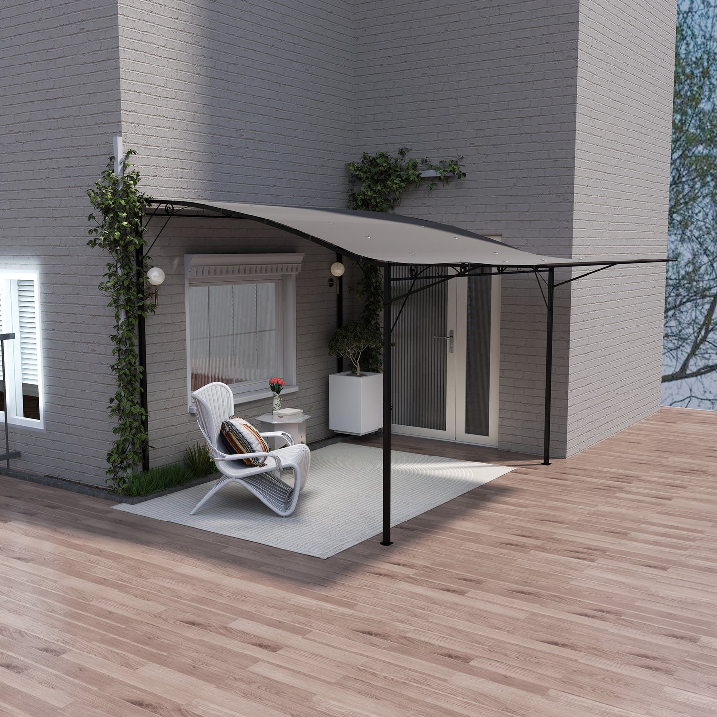 Outdoor Pergola and Patio Gazebo - Brown Canopy