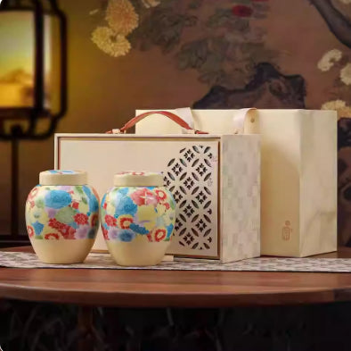 Ceramic Tea Storage Jar Set - Empty Gift Box for Home & Kitchen