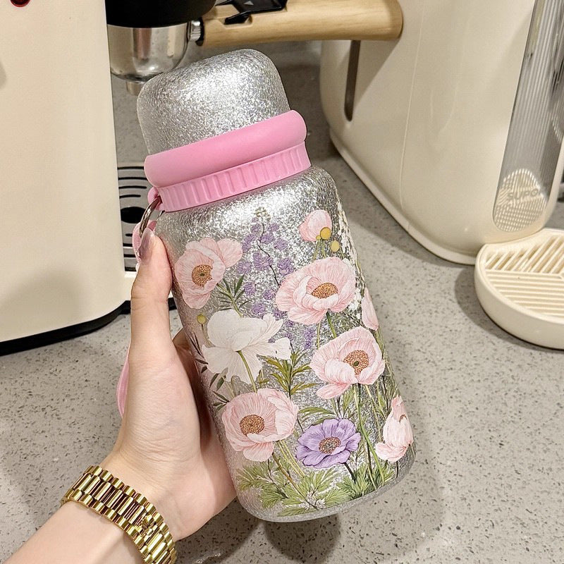 Portable Insulated Stainless Steel Cup with Titanium Coating & Filter - Large Capacity