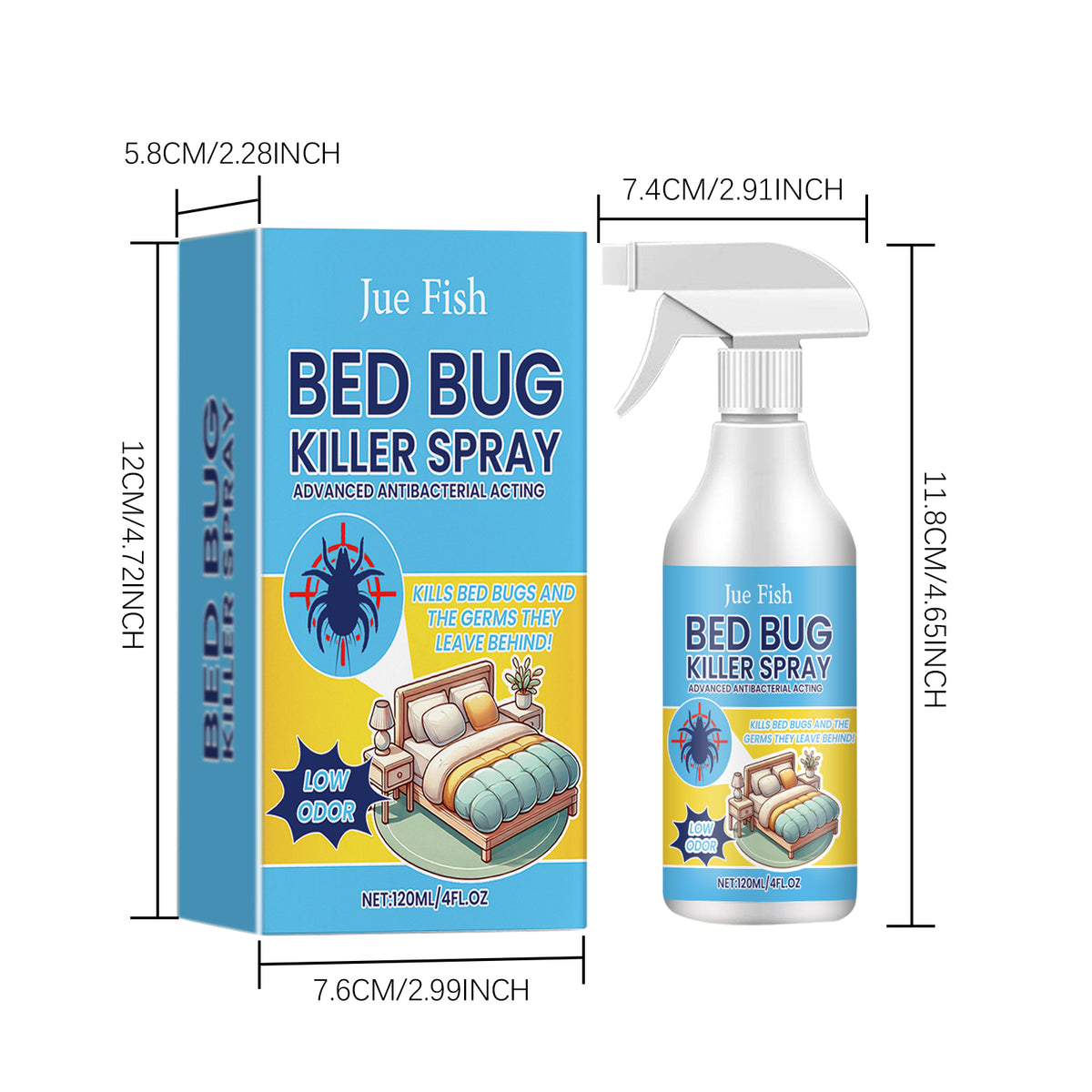 Bedbug Spray - 120ml Pest Control Insect Repellent for Home & Travel