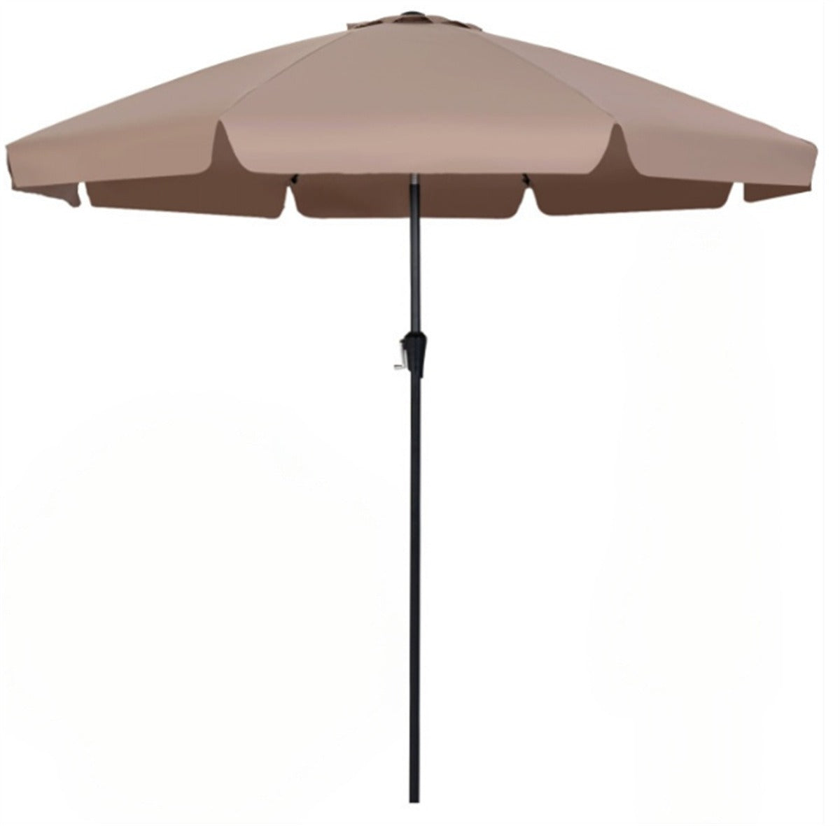 10ft Brown Scalloped Patio Umbrella with Tilt & Crank Control