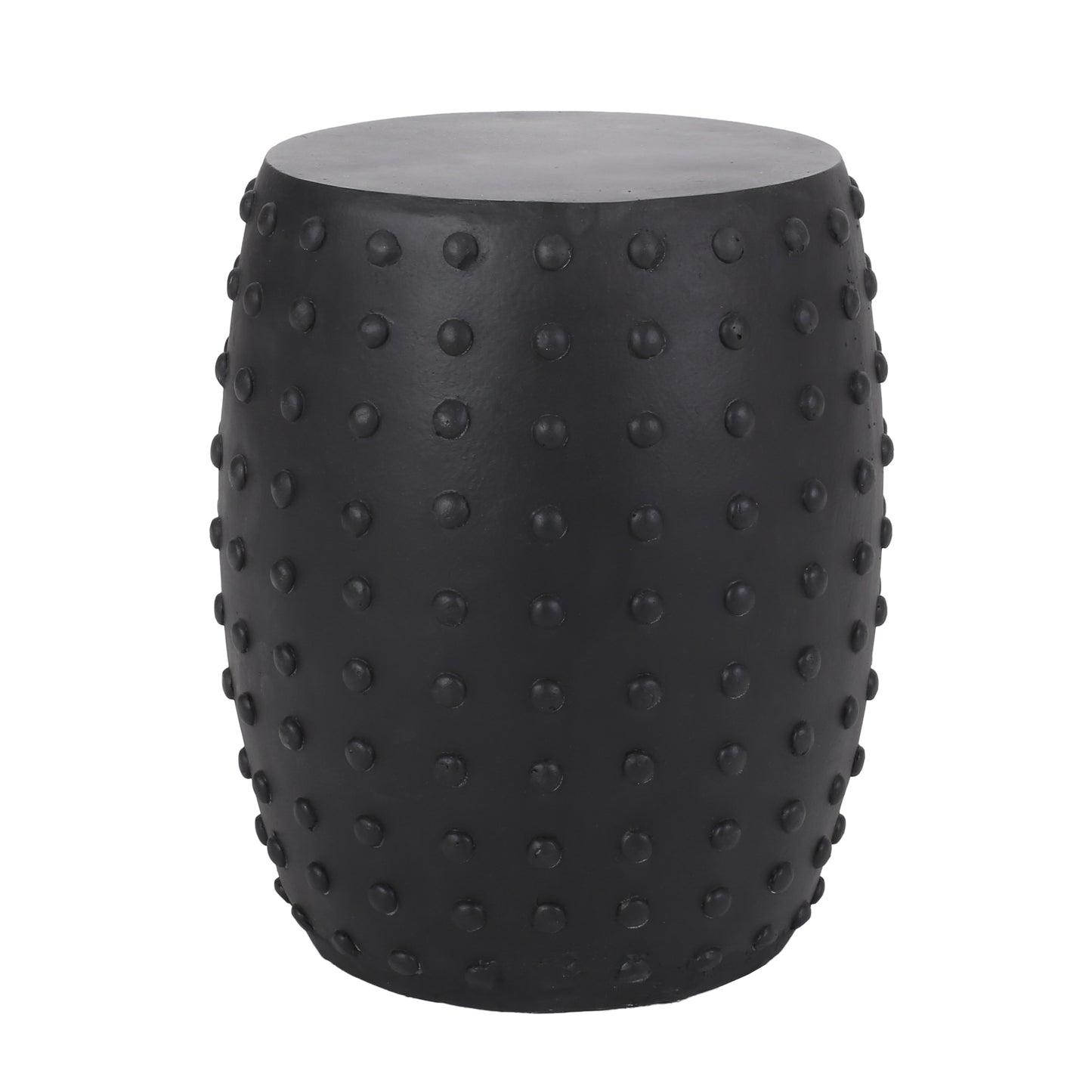 Lightweight Concrete Side Table - Matte Black Outdoor Accent Table