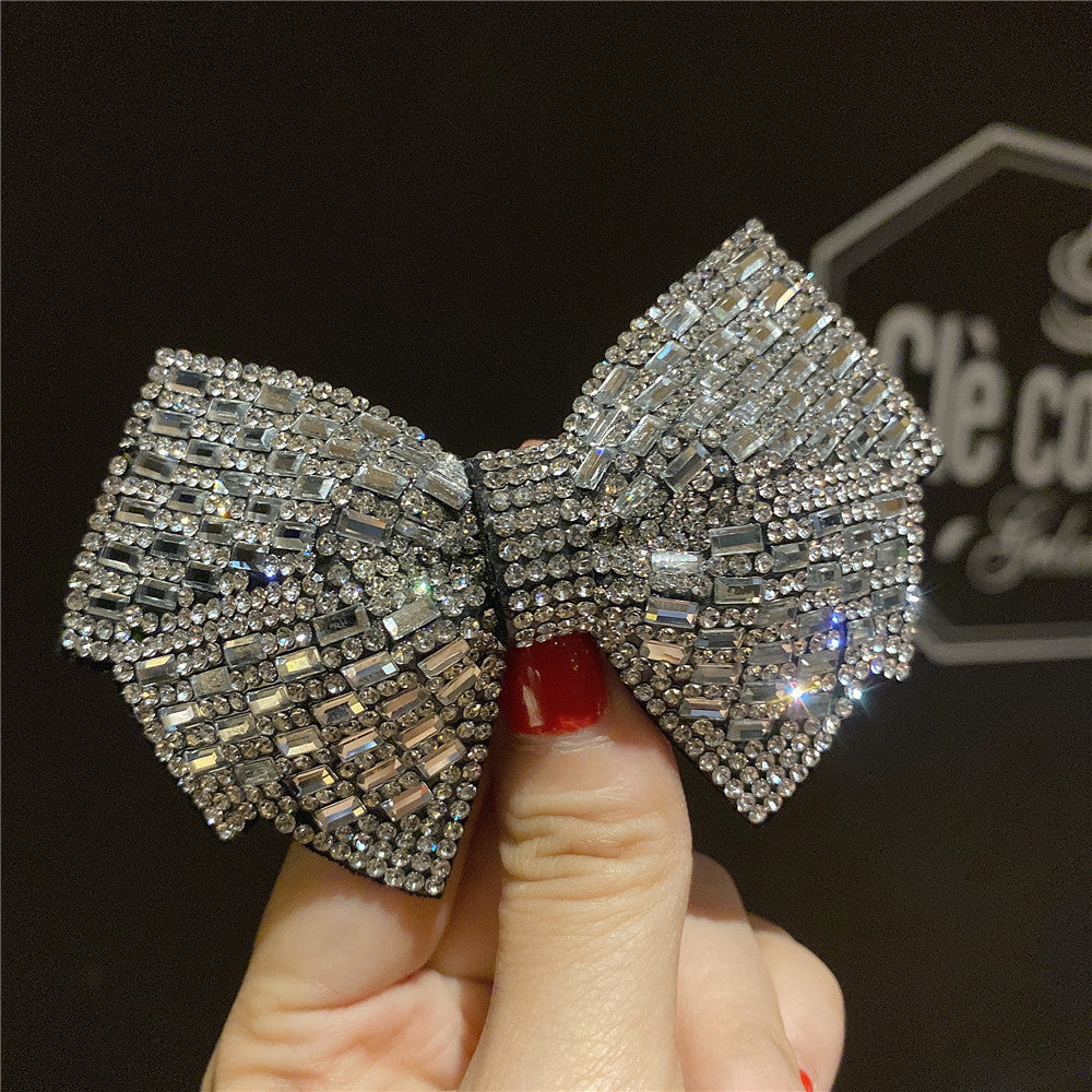 Rhinestone Shiny Bow Hairpin - Elegant Hair Accessory for Women