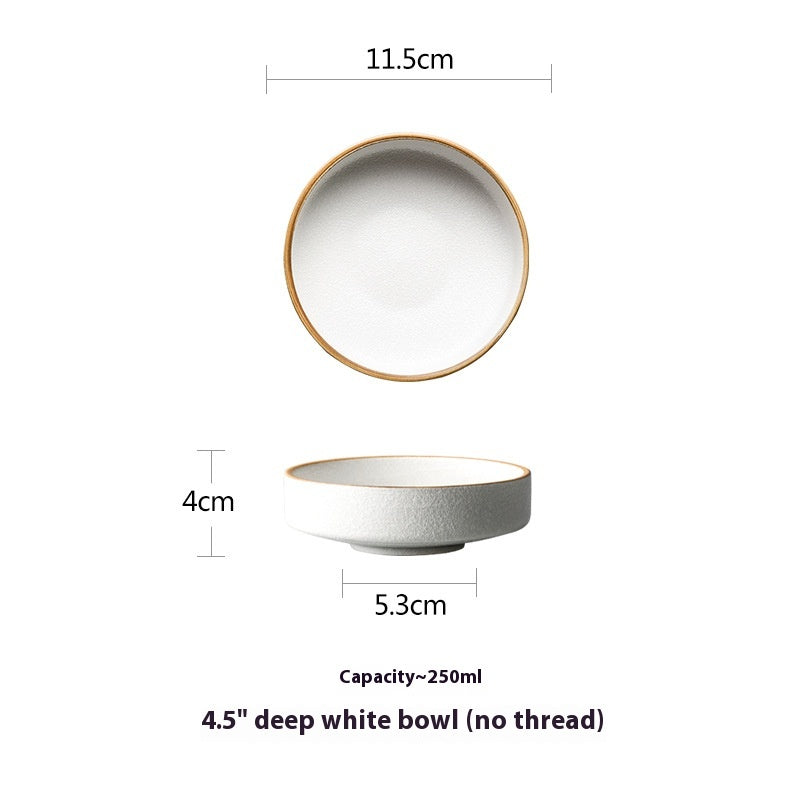 Ceramic Japanese Style Conical Bell Bowl - Decorative Deep Serving Dish