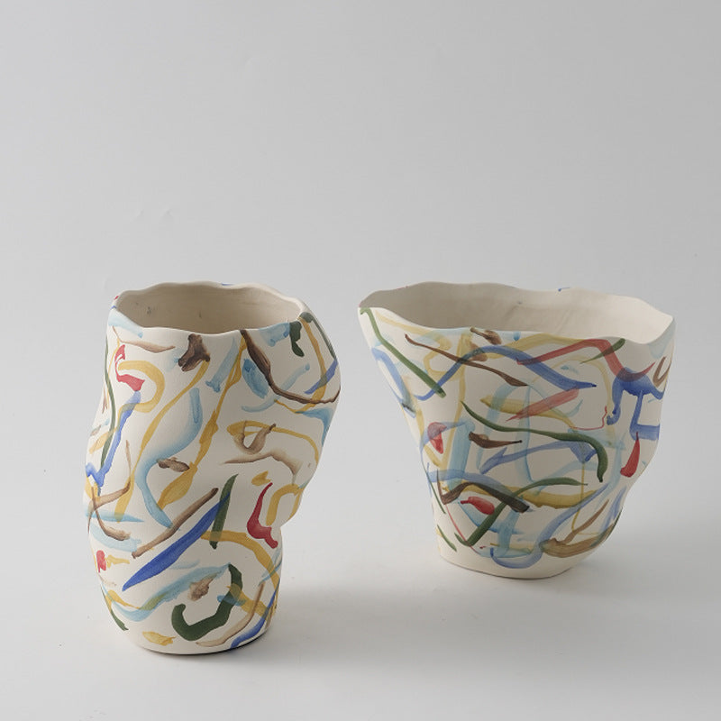 Minimalist Ceramic Vase - Modern Retro Style Home Decor
