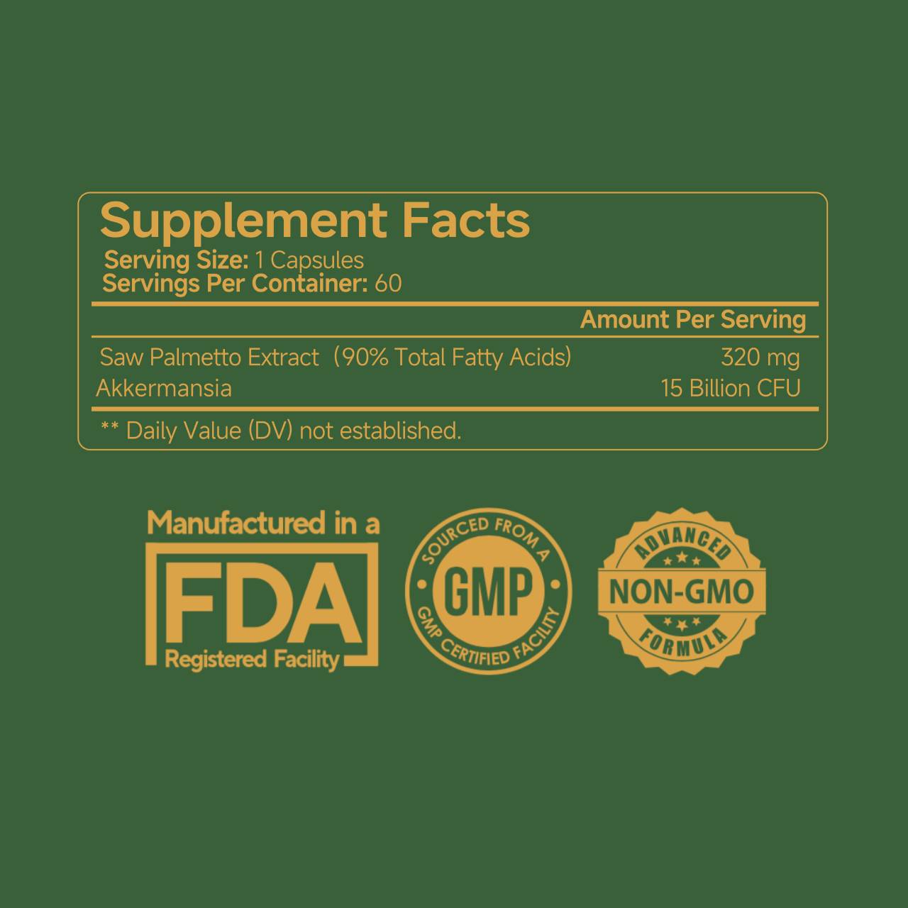 Saw Palmetto Extract & Probiotic Supplement - 60 Capsules for Daily Wellness