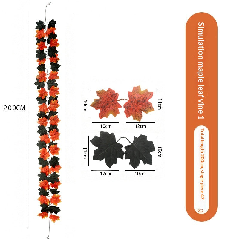 Artificial Maple Leaf Vine Wall Hanging Decoration for Halloween & Fall