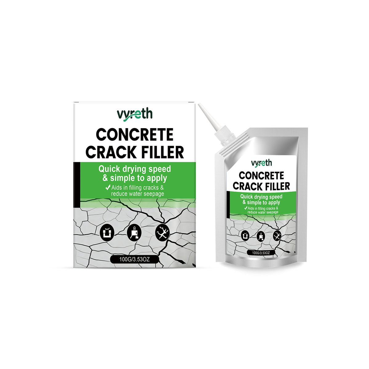 Waterproof Crack Filler 100g - Durable Repair Compound for Concrete and Masonry