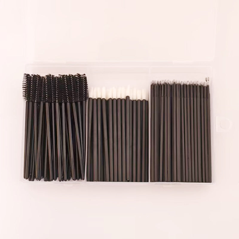 Disposable Lip Brushes & Cotton Swabs Set - Makeup Cleaning Tools, 200PCS