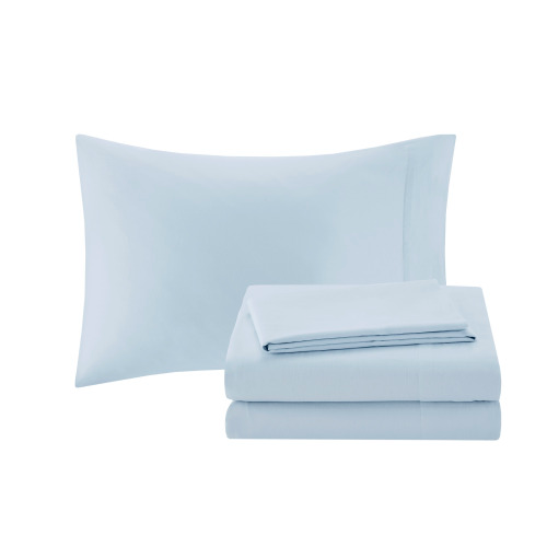 12-Piece Comforter Set with Cotton Bed Sheets - Blue & Brown Full
