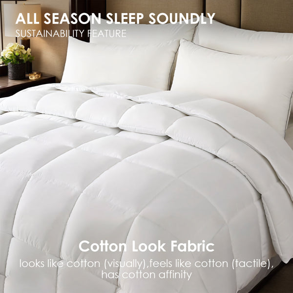Large White Plaid Duvet Inserts - 2-Pack Soft & Comfortable