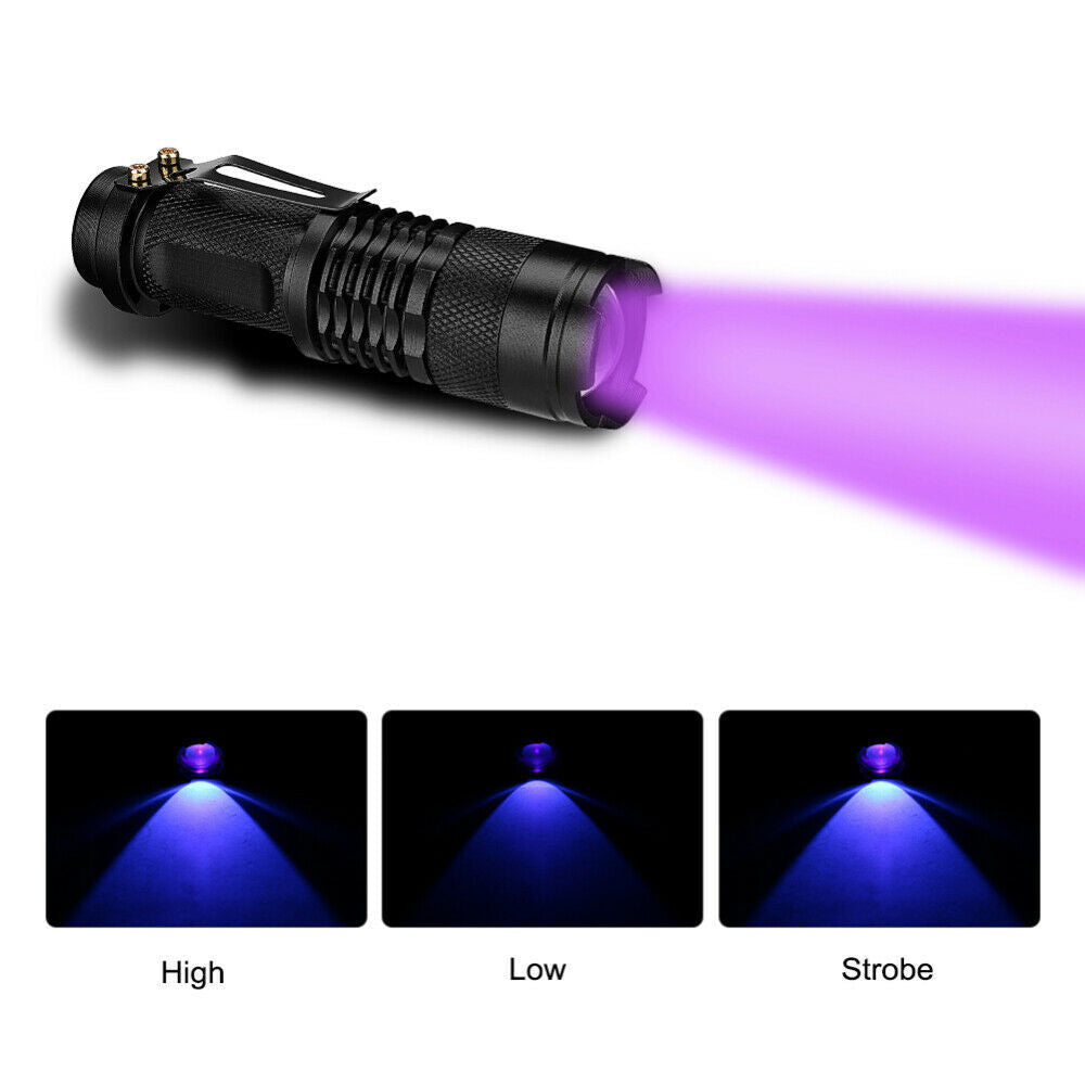 2-Pack UV Flashlight Mini Blacklight Inspection Torch - 395nm