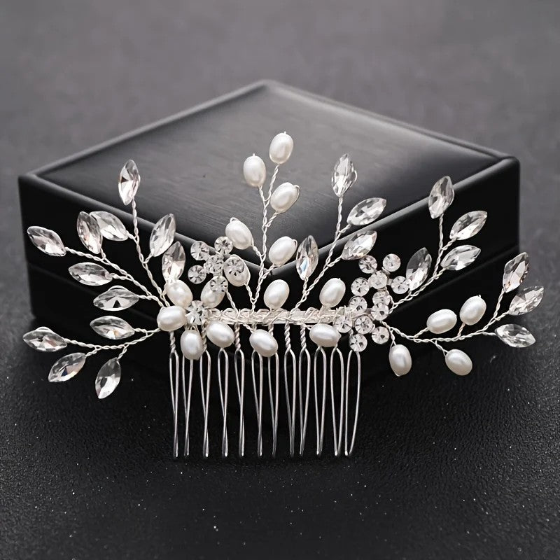 Handmade Pearl Crystal Hair Comb