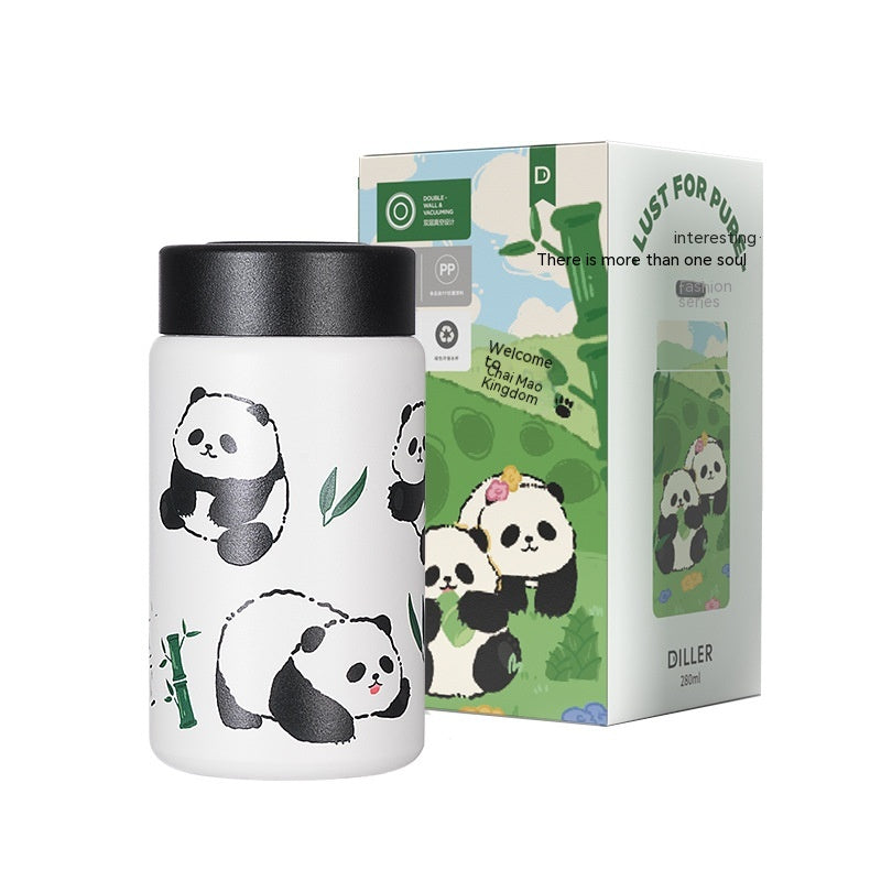 Insulated Panda Mug Stainless Steel Travel Water Cup Gift for Kids & Adults