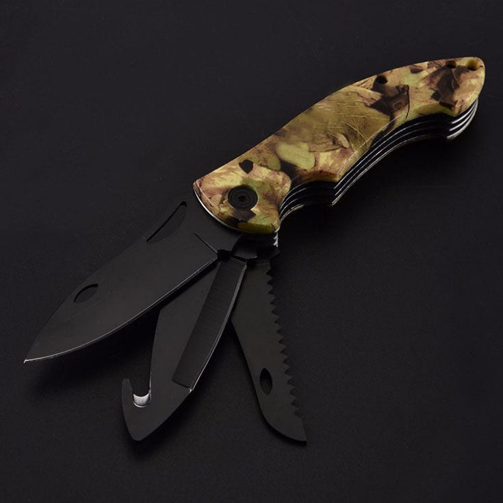 Multifunctional Outdoor Folding Knife with Alloy Steel Blade - Camping & Hiking Tool