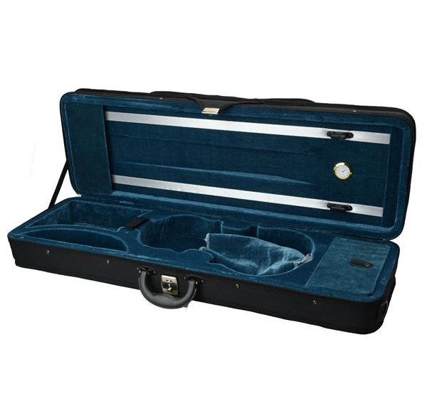 Black Square Violin Case with Thermometer and Buckle