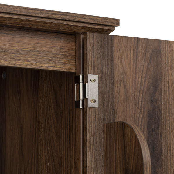 Tall Kitchen Pantry Cabinet with 3 Pull-Out Organizers - Brown