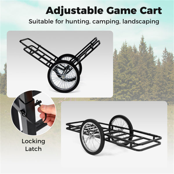 Heavy-Duty 2-Level Adjustable Game Cart with Double-Layer Structure, 550 Lbs Capacity, 20-inch Rubber Wheels