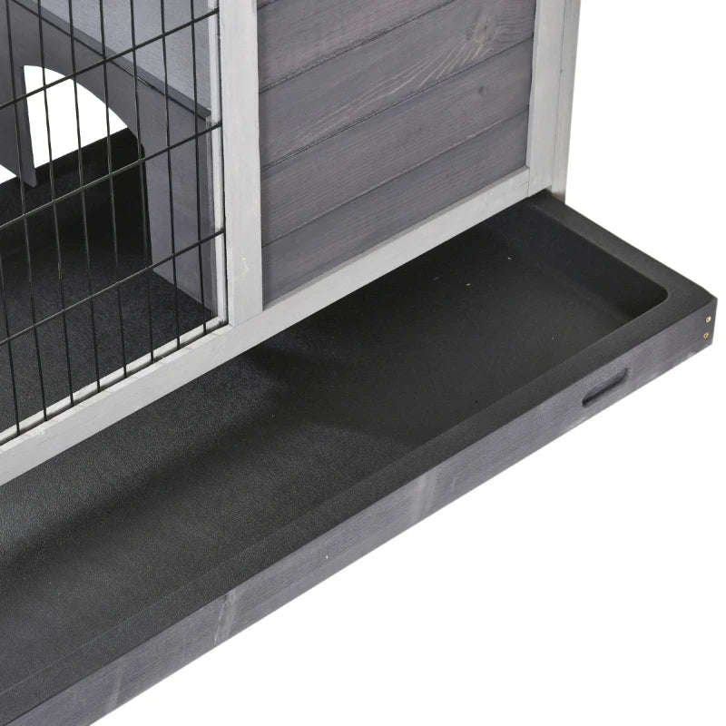 Indoor Rabbit Enclosure with Wheels & Enclosed Run - Wooden Pet Cage for Small Animals