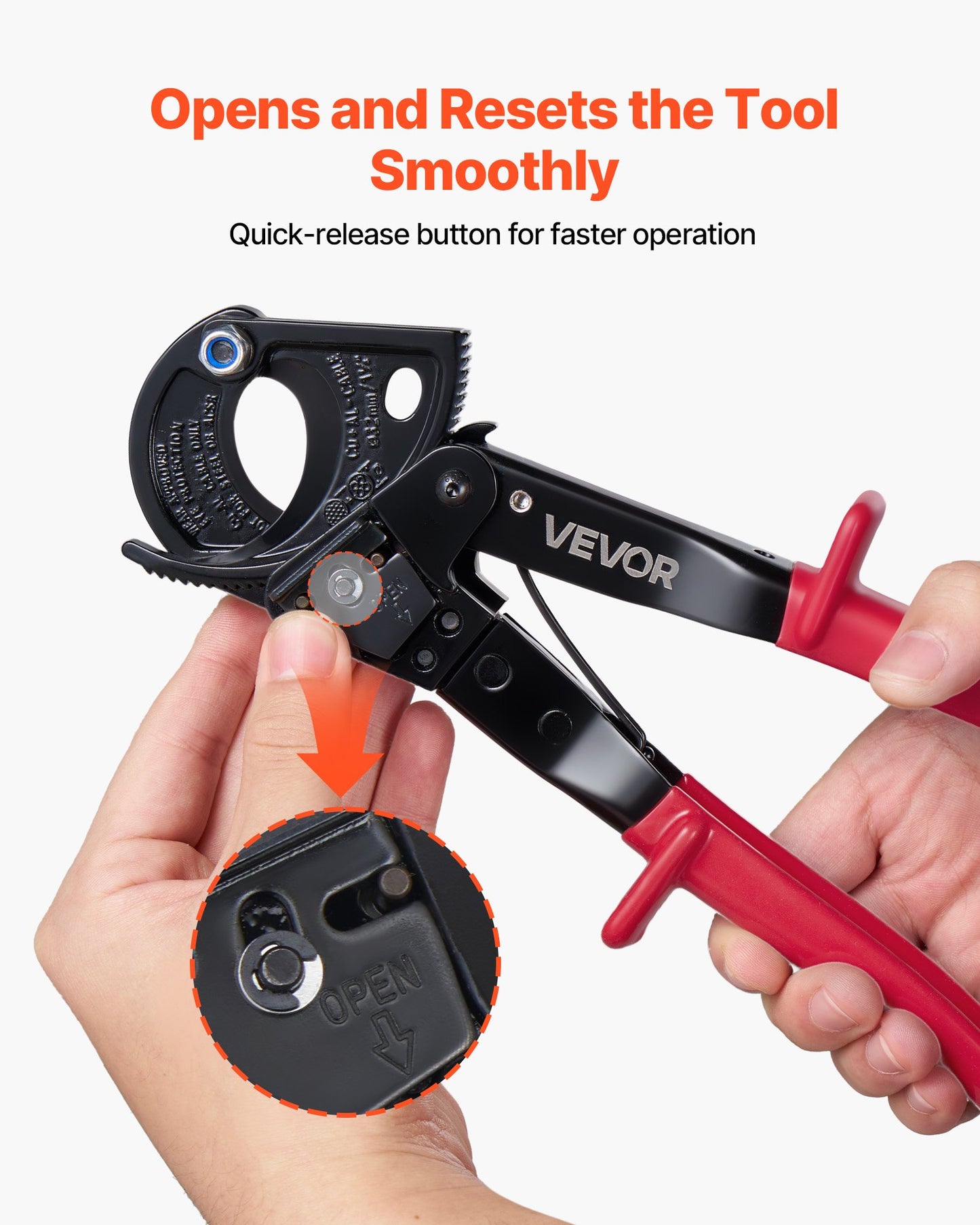 Heavy Duty Ratchet Cable Cutter for Copper & Aluminum Wires up to 240mm²
