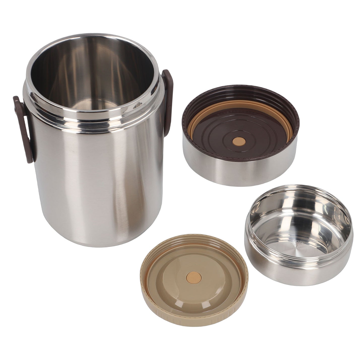 Vacuum Insulated Food Jar - 2000ml Stainless Steel 3-Tier Container