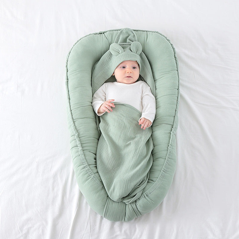 Newborn Baby Bed in Uterine Shape with Anti-Startle Design - Cotton, Multiple Colors