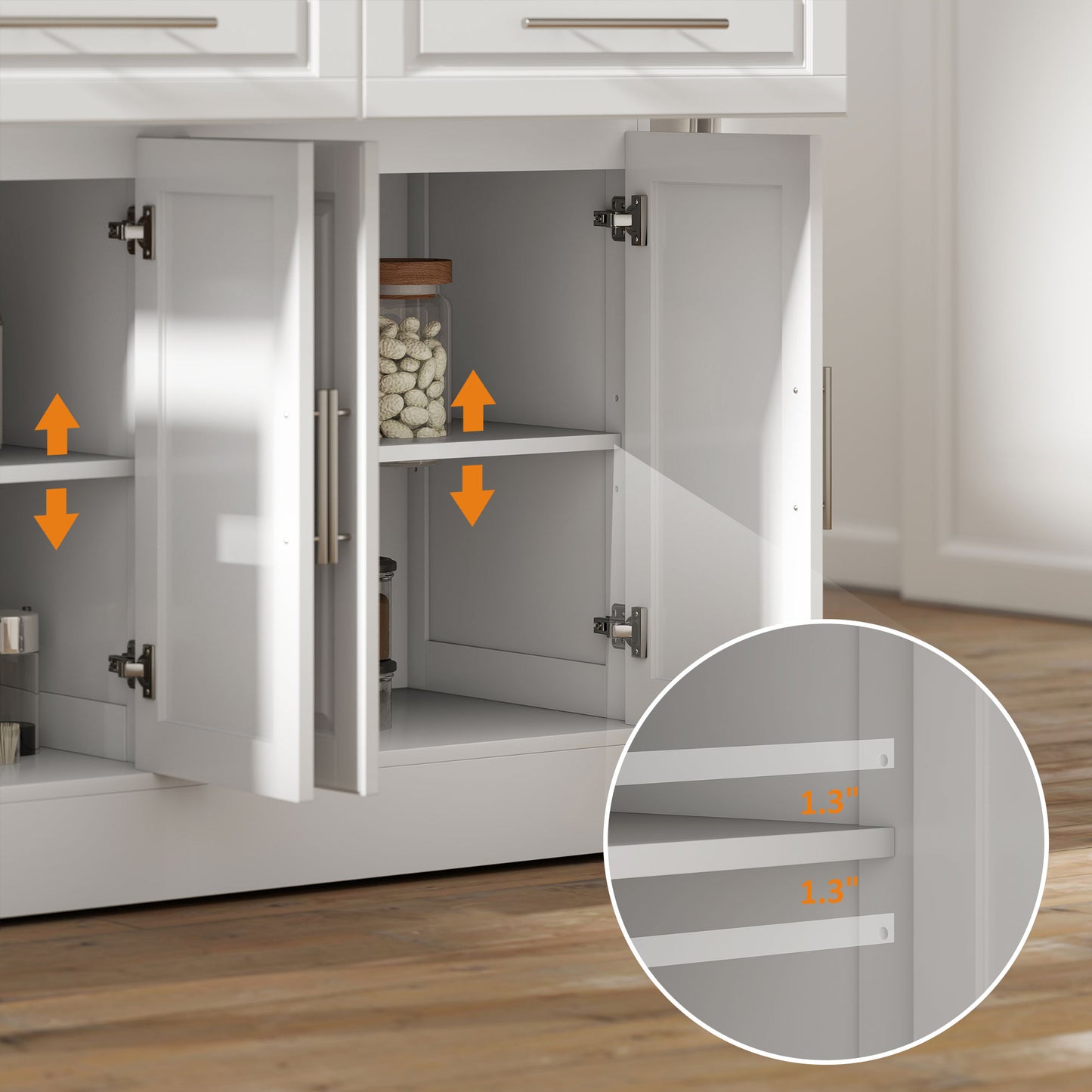 Portable Kitchen Island Cart with Stainless Steel Top & Wheels