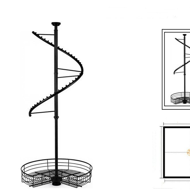 360 Degree Rotating Wardrobe Closet Hanger with Stainless Steel Rail - Adjustable Height