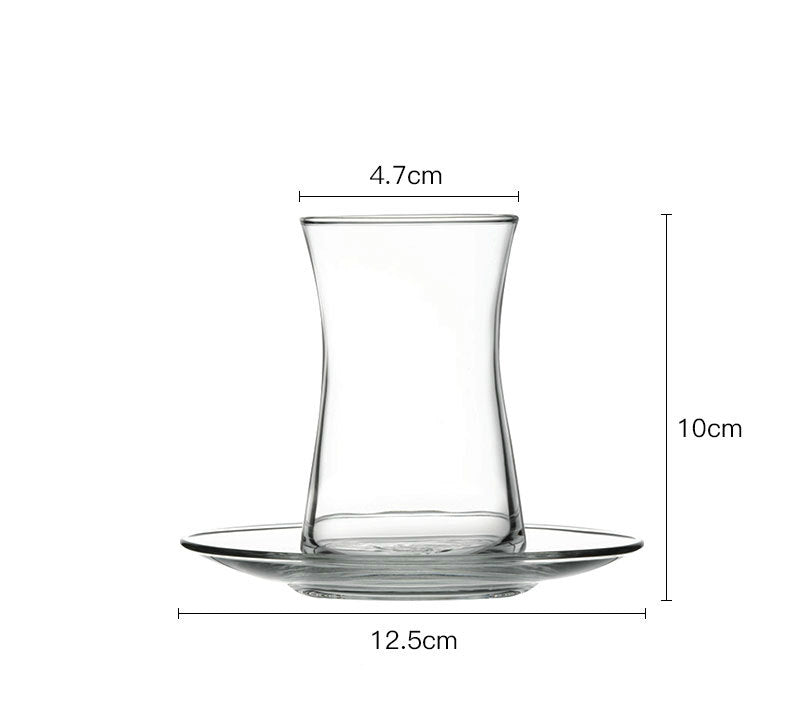 170ml Glass Coffee Cup with Saucer - Clear Pyrex Tea Mug for Home Use