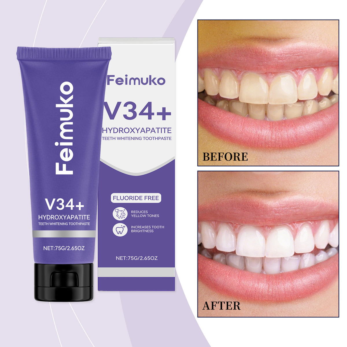 Bright White, Yellow & Stain-Removing Toothpaste 75g - Daily Oral Care