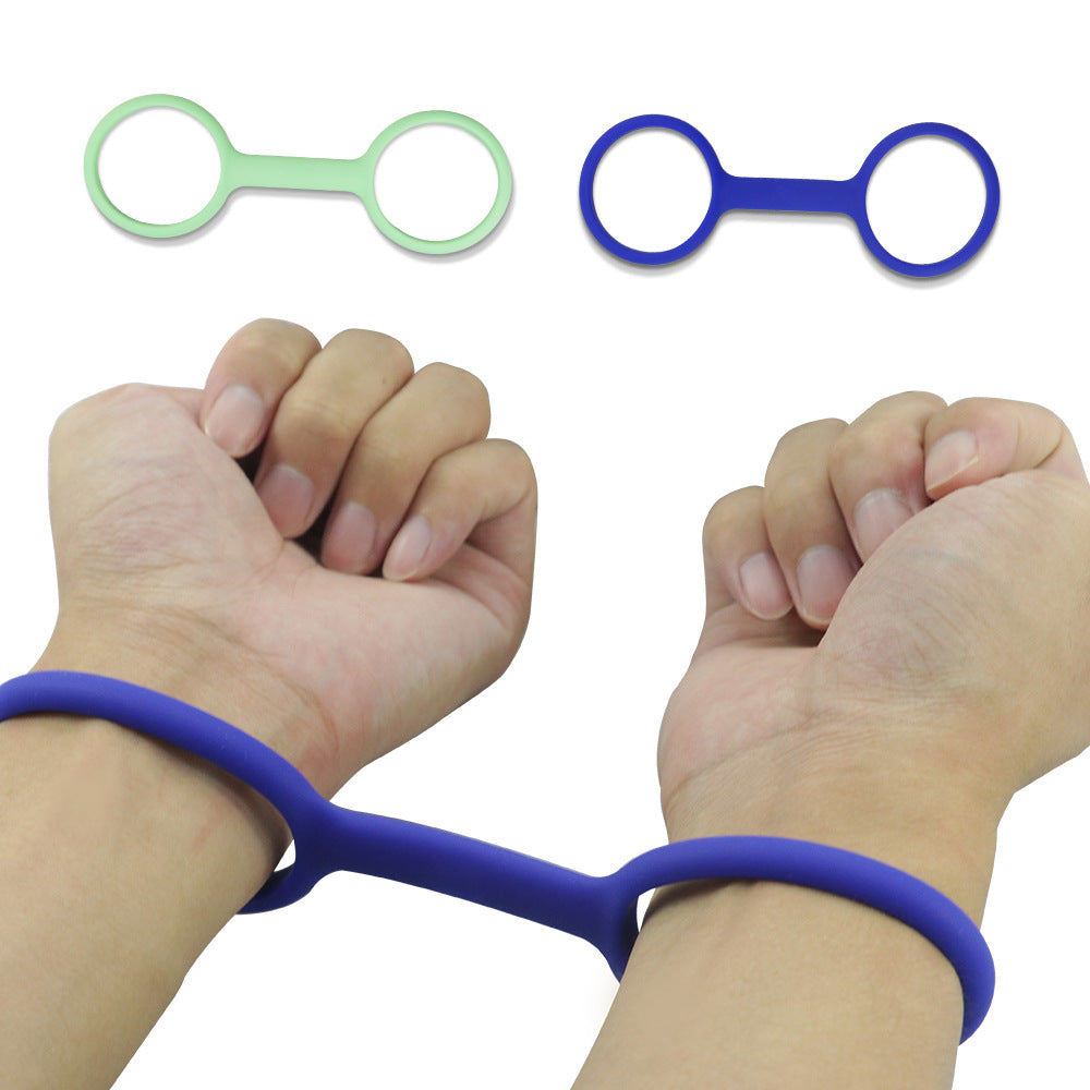 Silicone Soft Handcuffs Toys Set for Adult Wellness - Green & Blue