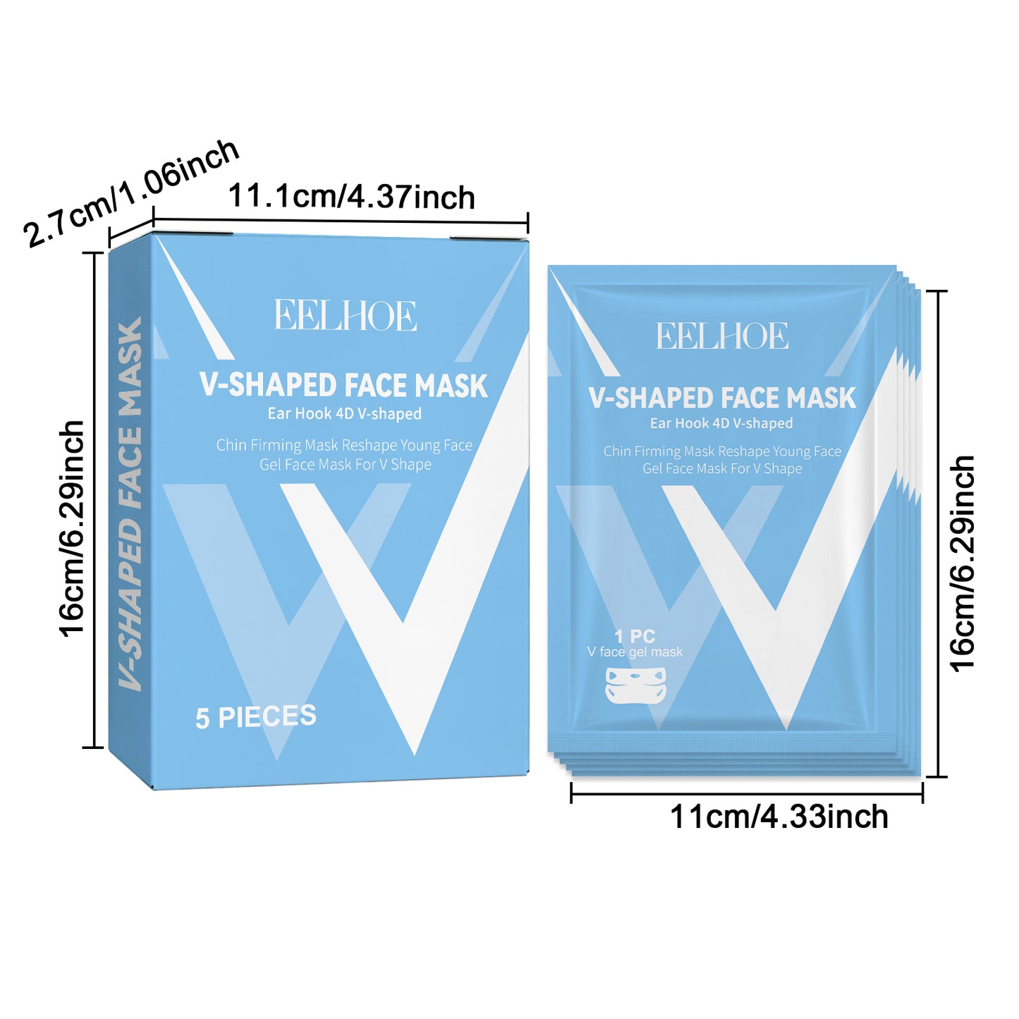 V-Shaped Face Lifting Mask - Collagen & Hyaluronic Acid Contouring
