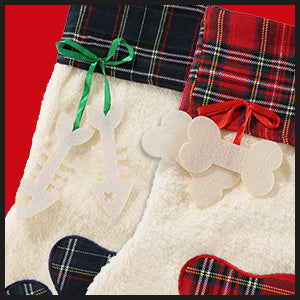 Buffalo Plaid Pet Stockings for Cats and Dogs - Christmas Hanging Decorations