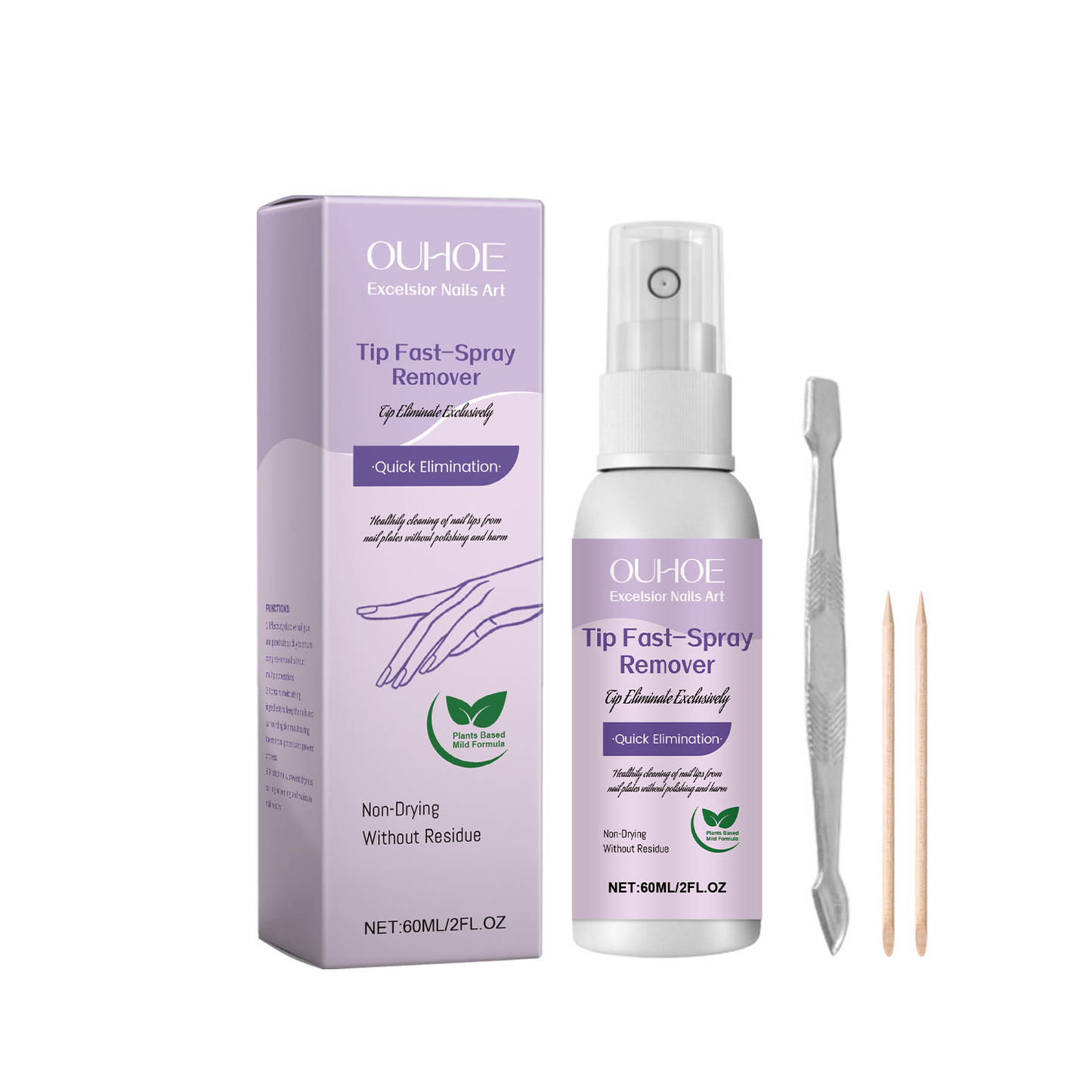 Gentle Nail Polish Remover Spray - Quick-Acting Nail Glue Dissolver