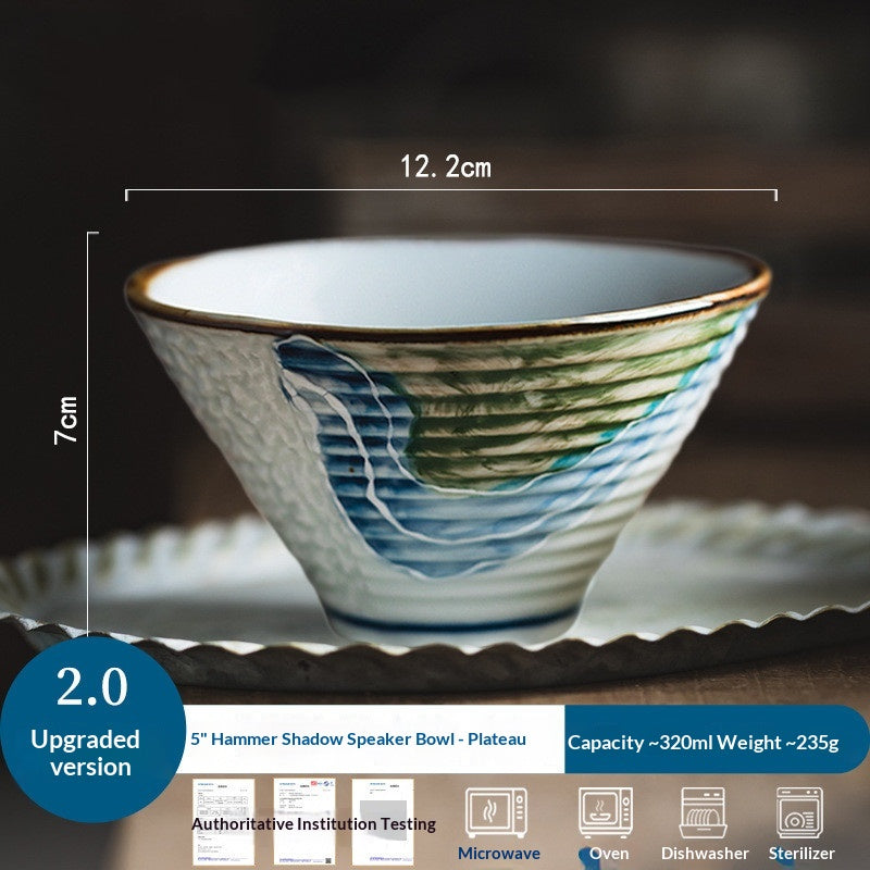 Ceramic Rice Bowl Set - Elegant Dinnerware for Home Use with Variety of Colors