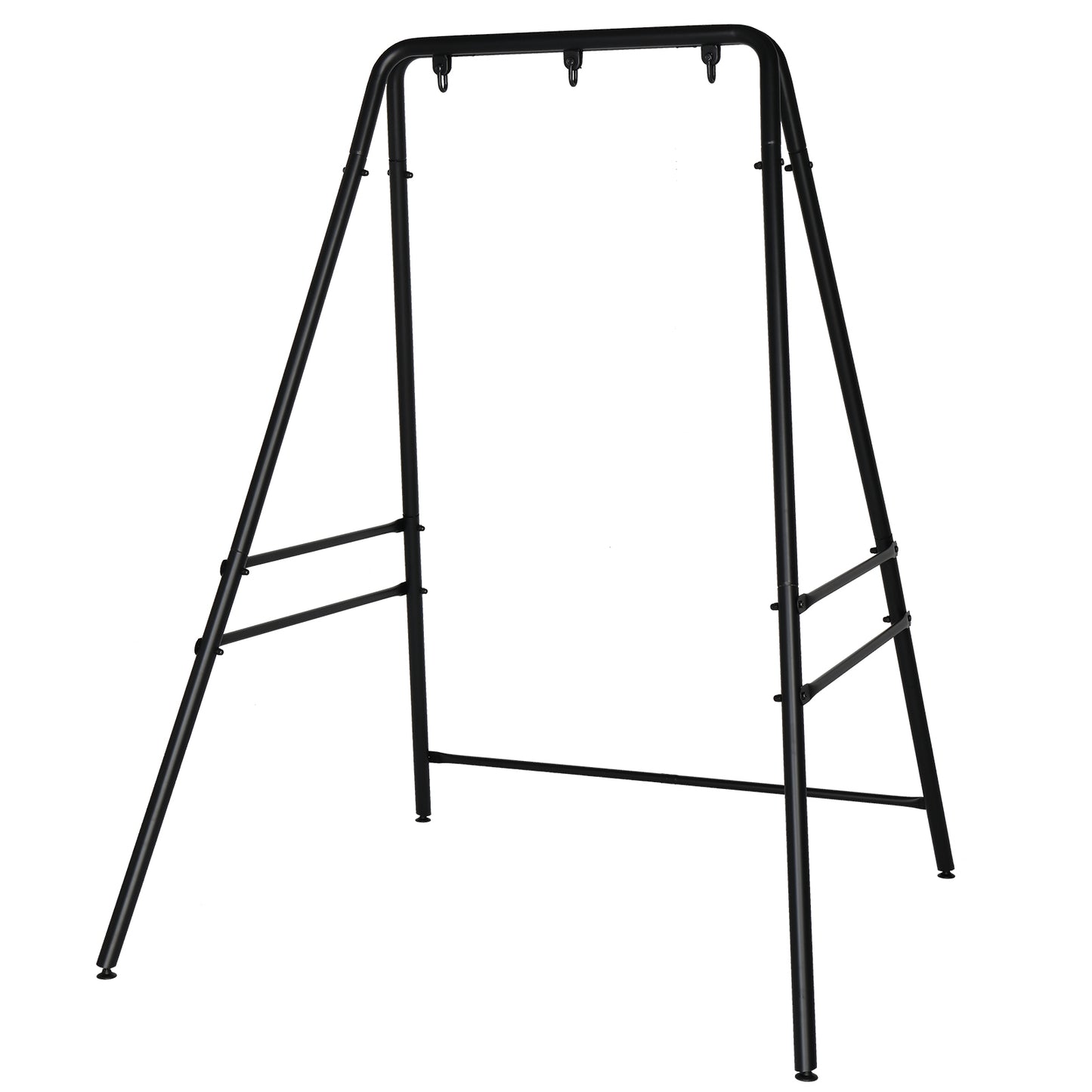 Garden Hammock Chair Stand - Black, 133x137x180cm, Four-Legged Frame