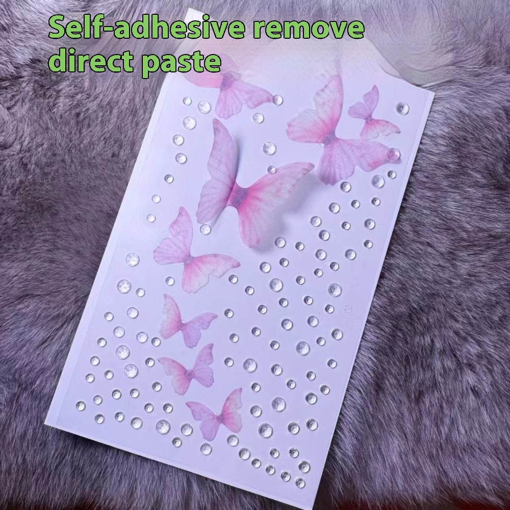 Pearl and Crystal Nail Art Stickers Set for DIY Manicure and Decor