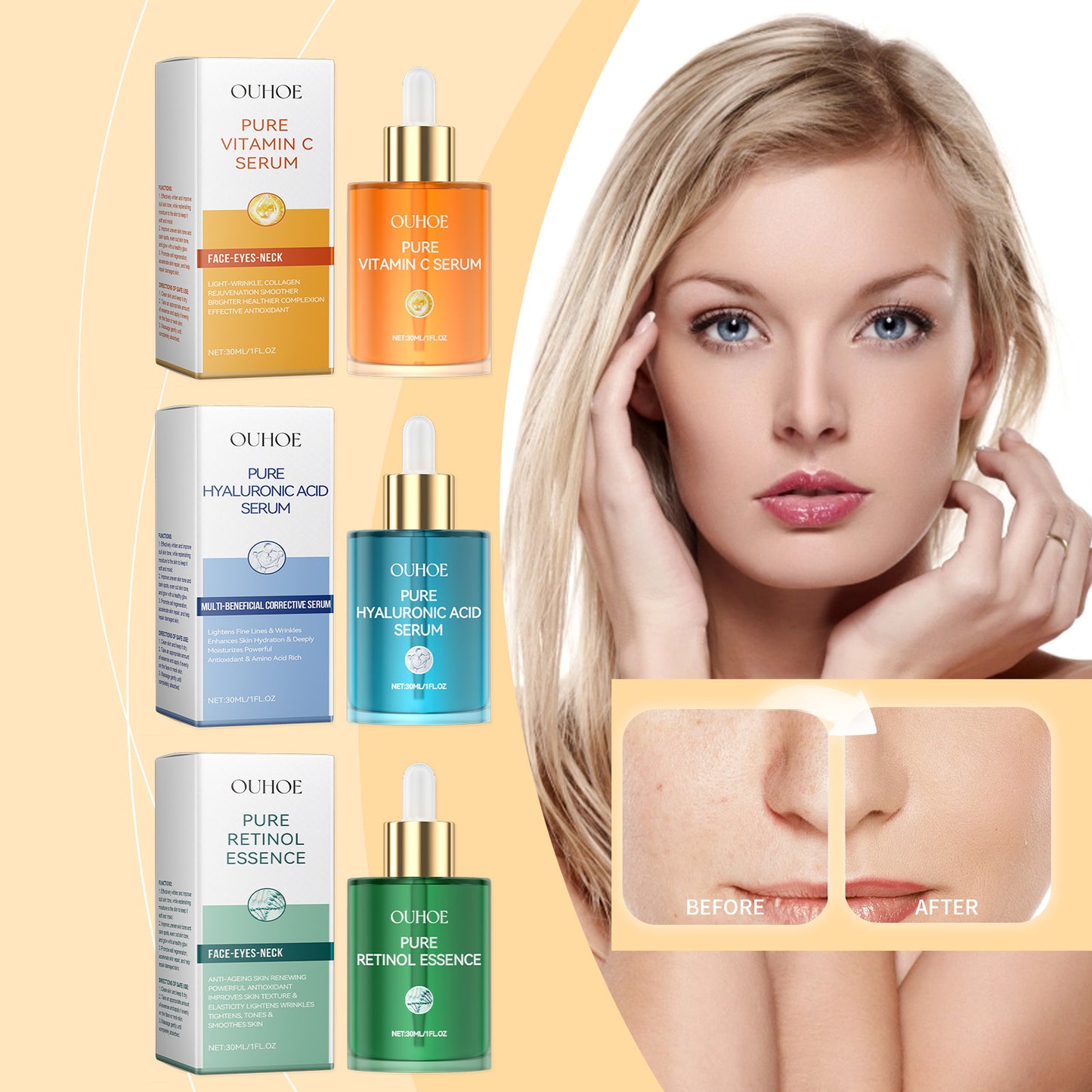 Hydrating Facial Essence with Retinol - Brightening & Firming Skin Care 30ml